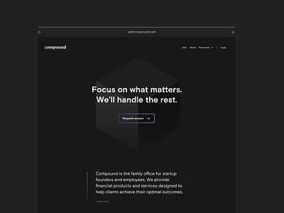 Hero section animated cubes dark fintech fintech branding hero landing page layout ui