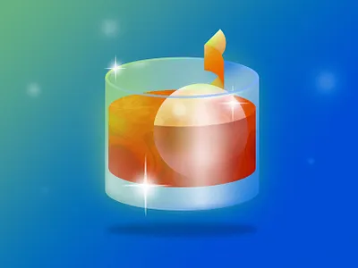 Old Fashioned cocktail design dreamy drink ice illustration old fashioned photoshop soft brush space drink sparkly stylized textures whiskey