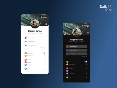 Daily UI #007 • Settings 007 app dailyui design page settings ui ux