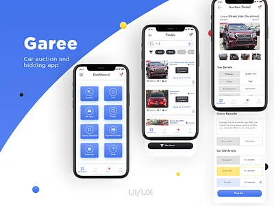 Car Bidding App | Screens app design appdesign application bid blue branding buy car design interaction design minimal process sell ui ux