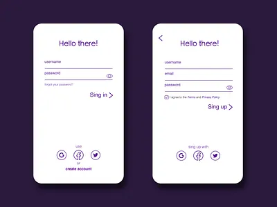 #DailyUI 001 - Sing up page app daily 100 challenge daily ui dailyui flat login sing up ui
