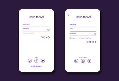 #DailyUI 001 - Sing up page app daily 100 challenge daily ui dailyui flat login sing up ui