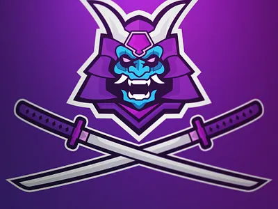 Samurai Logo adobe illustrator adobe photoshop branding esports logo samurai sports sports logo streamer swords vector