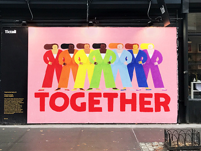 Mural for Tictail feminist illustration illustration art mural mural design new york ny pink tictail together womenpower