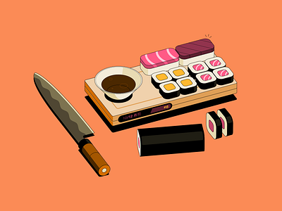 Robinhood // Extra bill cash credit card currency debt fire flood house illustration isometric knife messaging money phone robinhood sushi