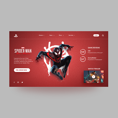 Playstation 5 - Spiderman Miles Morales app design branding design game game design graphic design illustration interface playstation playstation5 ps5 spiderman ui ux vector web web design website design