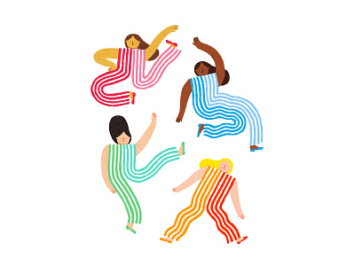 Striped Spaghetti Ladies coloredpencils cute design fashion illustration illustration art online shop pattern print stripes