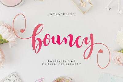 Bouncy | Modern Calligraphy typeface | Script font branding calligraphy font creativefabrica design fontbundles futuristic handlettering handwritten logo modern calligraphy modern design