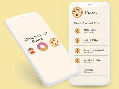 New Food Mobile App app app design dailyui design designer donuts food food app foodie icon mobile mobile app mobile app design mobile design mobile ui pizza ui user experience user interface ux