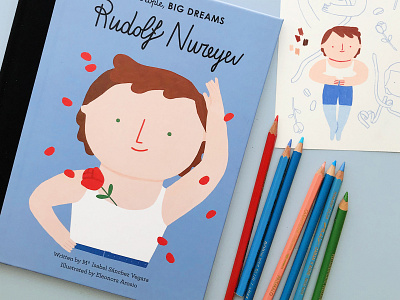 Little People Big Dreams ballet book book cover children book illustration childrens book coloredpencils dance design illustration illustration art kids book quarto kids rudolf nureyev