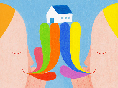 Illustration for Frankly Fluent Exhibition color coloredpencils exhibition home house illustration illustration art london