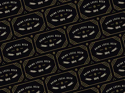 Drink Local Beer Pattern badge beer chattanooga local nativemade pattern tennessee vintage