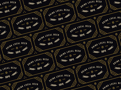 Drink Local Beer Pattern badge beer chattanooga local nativemade pattern tennessee vintage