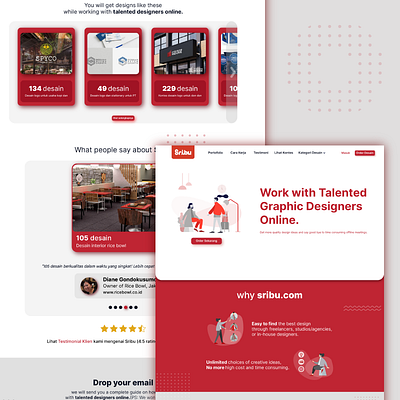 Sribu: Landing page adobe xd design landing page landingpage red ui ux website website design