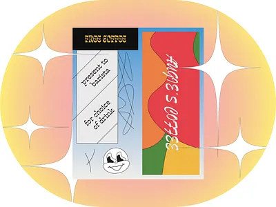 Experimental Coffee Voucher avantgarde brutalist coffee design experimental illustration typeface