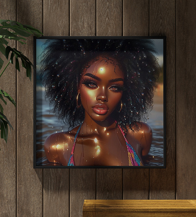 Luxurious Black Queens #10 - Acrylic Glass Painting digital art graphic design paintings