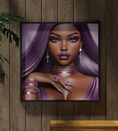 Luxurious Black Queens #11 - Acrylic Glass Painting digital art graphic design paintings