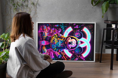 Mickey Mouse x Chanel - Acrylic Glass Painting chanel digital art graphic design mickey mouse paintings