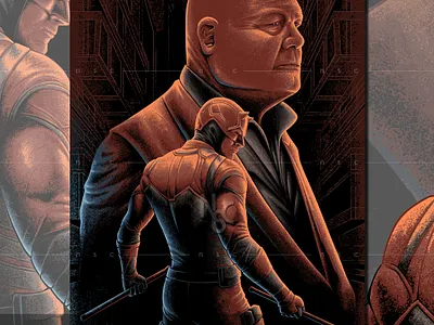 DAREDEVIL x KINGPIN apparel avengers character clothing daredevil daredevil born again fanart halloween illustration kingpin marvel marvel comics marvel series monster netflix nft artist nft creator poster design superhero villain