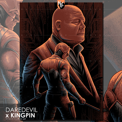 DAREDEVIL x KINGPIN apparel avengers character clothing daredevil daredevil born again fanart halloween illustration kingpin marvel marvel comics marvel series monster netflix nft artist nft creator poster design superhero villain