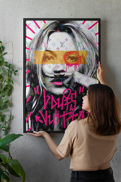 Kate Moss x Louis Vuitton - Acrylic Glass Painting digital art graphic design louis vuitton paintings