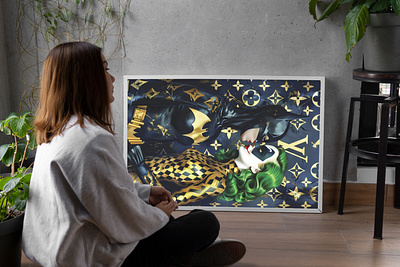 Batgirl & Jokerina x Louis Vuitton - Acrylic Glass Painting digital art graphic design louis vuitton paintings