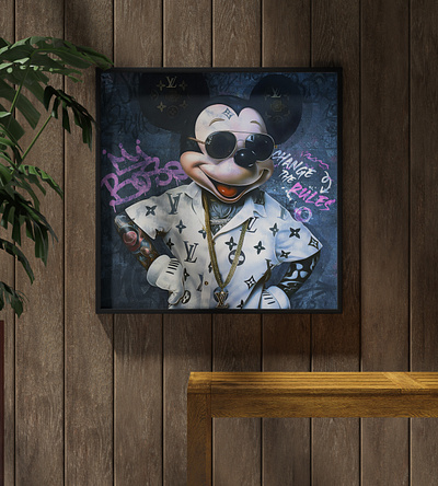 Mickey Mouse x Louis Vuitton #2 - Acrylic Glass Painting digital art graphic design louis vuitton mickey mouse paintings