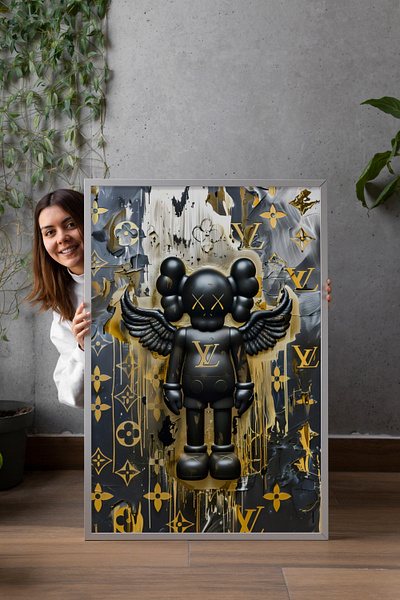 KAWS x Louis Vuitton | Dark Angel - Acrylic Glass Painting digital art graphic design kaws louis vuitton paintings