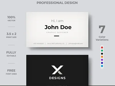 Minimal Business Card brand branding business card business card creative business card design business card template design identity modern template visiting card