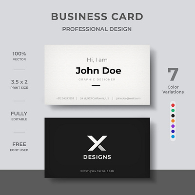 Minimal Business Card brand branding business card business card creative business card design business card template design identity modern template visiting card