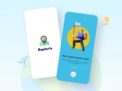 Exploria - Travel app 3d adobexd animation chennai chennai designer explore figma mobile app mobile app design mobile ui mockup travel agency travel app uidesign user experience user experience ux user interface design userinterface ux ui uxuidesign