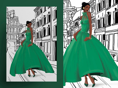 Illustration "Fashion City" by Masha Van for Intalence Art digital illustration fashion fashion illustration girls london models new york paris rome