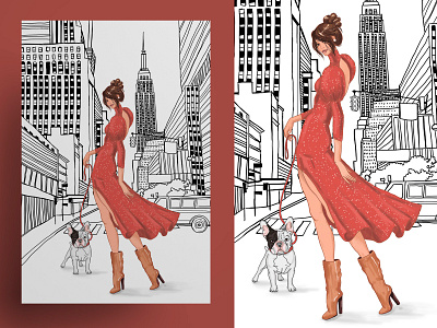 Illustration "Fashion City" by Masha Van for Intalence Art digital illustration fashion fashion illustration girls london models new york paris rome