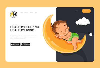 Healthy Sleeping Healthy Living app branding debut design hello dribbble icon illustration logo typography vector