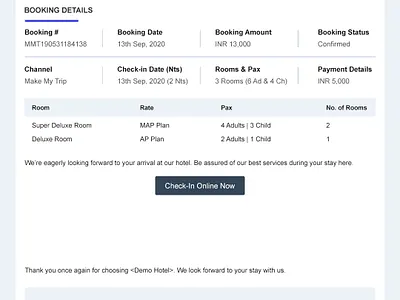 Web Check In Mail from Hotel booking mail guest check in guest checkin hotel mail online check in online checkin web check in web checkin