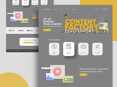 Content Factory Landing Page 3d adobe dimension adobe xd adobexd branding content design dimension ecommerce landing page landingpage ui ux website