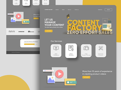 Content Factory Landing Page 3d adobe dimension adobe xd adobexd branding content design dimension ecommerce landing page landingpage ui ux website