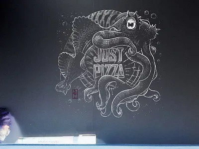 Almost done crosshatching cuttlefish design engraving graphic design graphicdesign illustration ink drawing package design packaging packaging illustration packagingdesign pizza pizza box traditional art woodcut