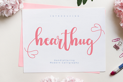 Hearthug | Calligraphy typeface creativefabrica design font fontbundles handlettering modern calligraphy font script typeface