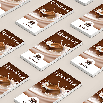 Qastuz chocolate branding design graphic icon logo mockup