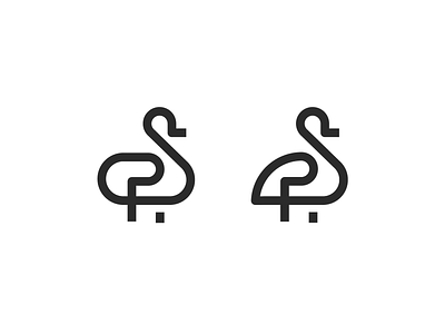 Stork bird black brand branding design flat icon logo minimal simple white