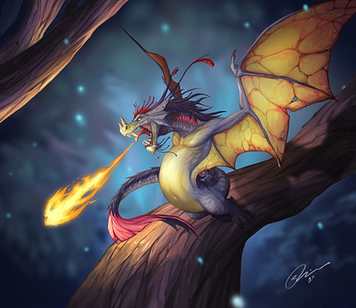 Faerie dragon colorful art creature dragon fantasy fantasyart illustration paint photoshop