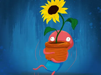 Flower Boy drawing illustration procreate