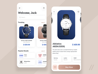 Premium Watch Store Design app design mobile mvp purrweb react native startup ui ux