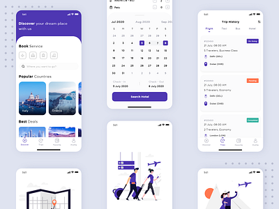 Visitrip Travel App application appui design graphicdesign icon design icon set iconography illustrator travel travel app ui uidesign uiux