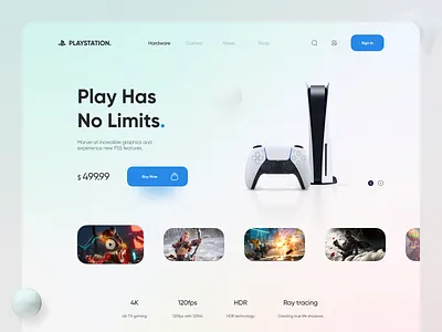 Playstation 5 Webdesign 2020 3d branding controller figma games icon logo playstation playstation5 shop web design website