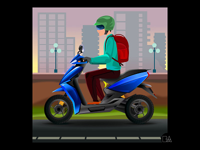 Scooter affinitydesigner illustration scooter vectorart