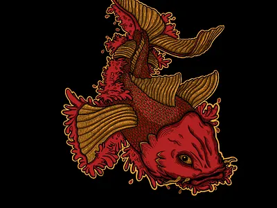 koi asia chinese drawing fish illustration japan koi procreate
