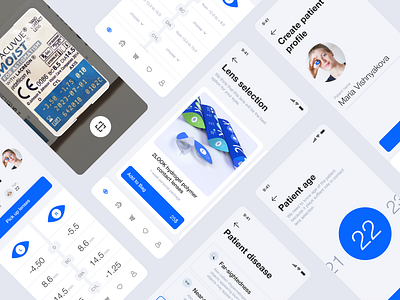 2LOOK — personal adaptive contact lenses online store app blue disease eyes lenses medical medical app patient profile store ui ux