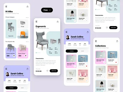 Forniture lovers app clean digital forniture forniture app forniture design forniture ecommerce free freebie interface kit mobile mobile kit modern uidesign uiux